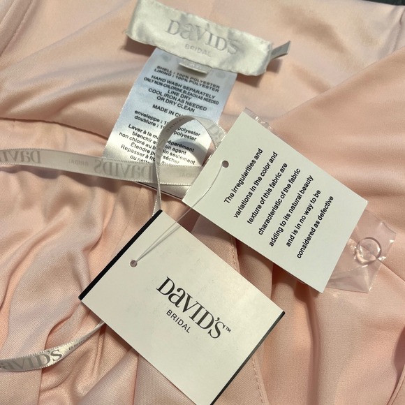 David's Bridal Petal Pink Long Georgette Bridesmaid Wrap Dress NWT Plus Size 22 - Picture 3 of 12